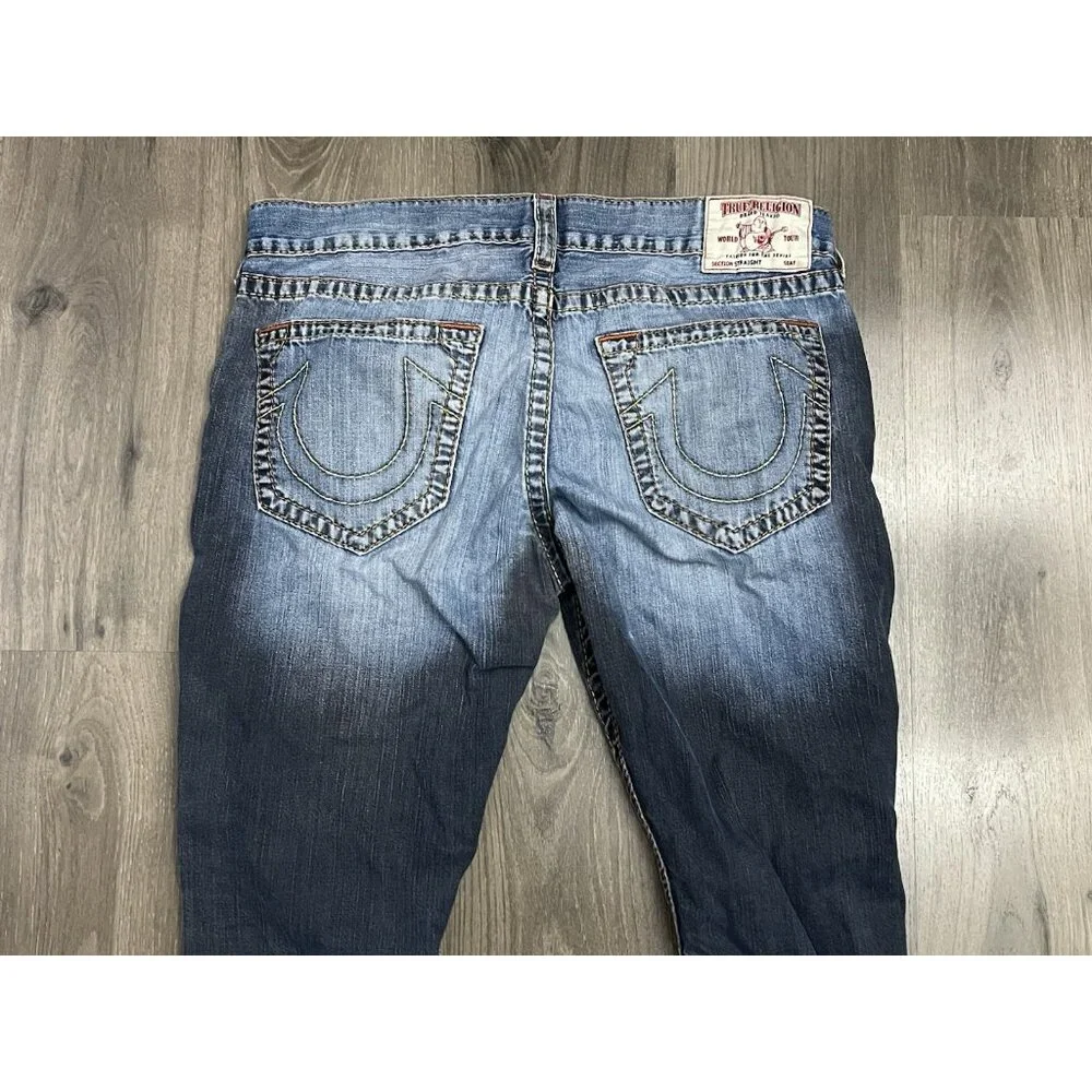 True Religion Jeans Straight Big T No Flap Size 39 (tag 38) Blue